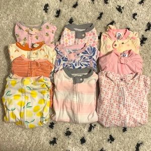 Baby Girl Zip Footed Onesies